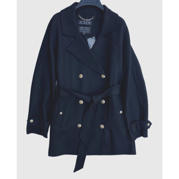 Nwt J Crew belted wool blend double breasted wrap coat - Picture 2 of 6